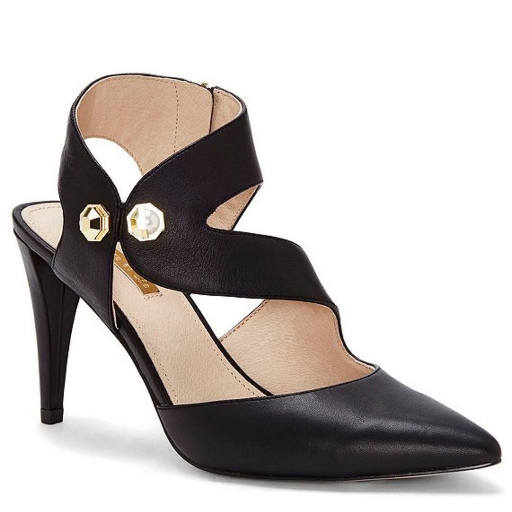 NIB! Louise et Cie Jara Leather Pearl Detail Pumps